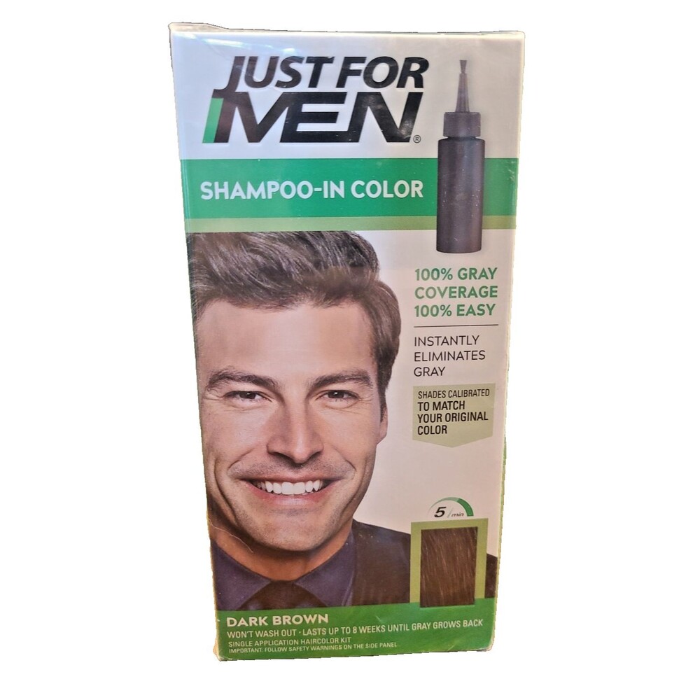 3 PACK Just For Men H-45 DARK BROWN Shampoo In Hair Color SEALED Lot of 3